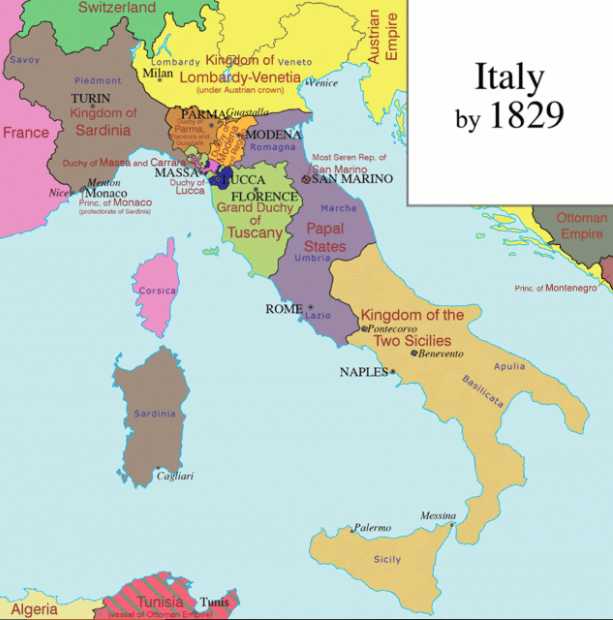 2d8922ea37abb05afa14e843c90044629f52ecc5 1829年亞平寧半島,教皇國被法國控制