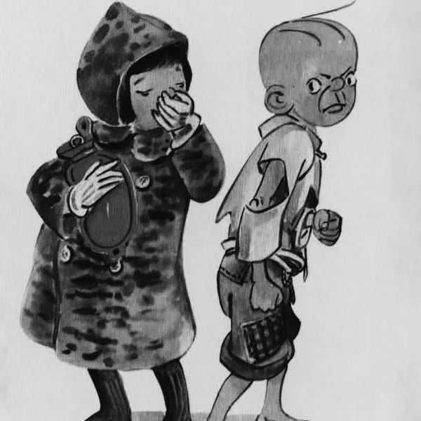 3e55fbd33225d7022437fb5508fe703cb4c0b1e6 張樂平為義賣創作的「三毛」水彩畫之一