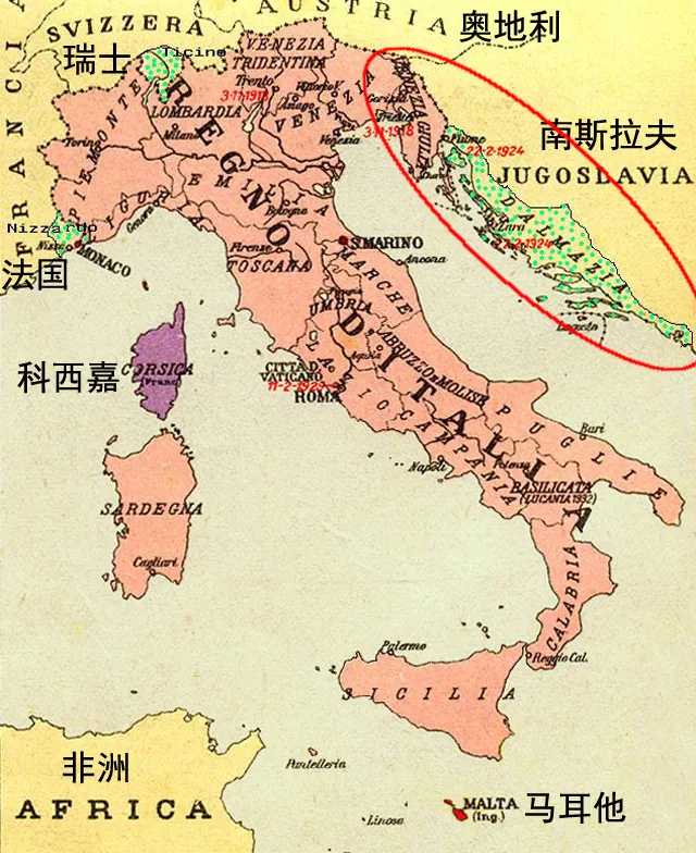 e1a6b7a88310ad485184465926b78cbc9e4a2533 義大利覬覦的巴爾幹領土,被劃給了南斯拉夫