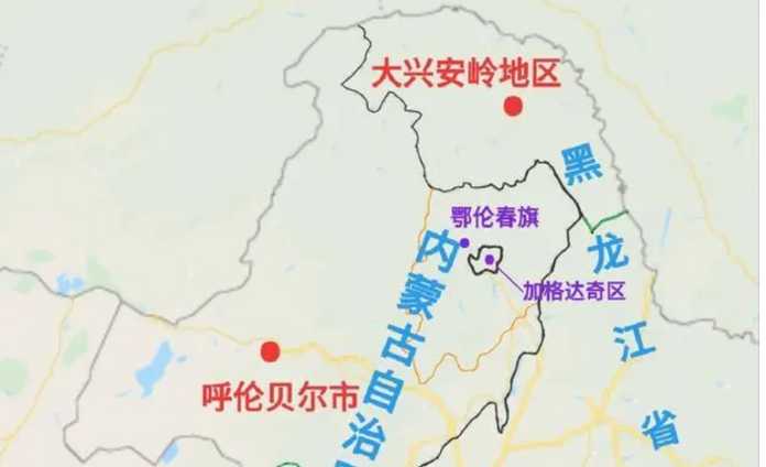 efc15fe89ec26b5514508996275eb9b569e7baeb 加格達奇與鄂倫春的位置