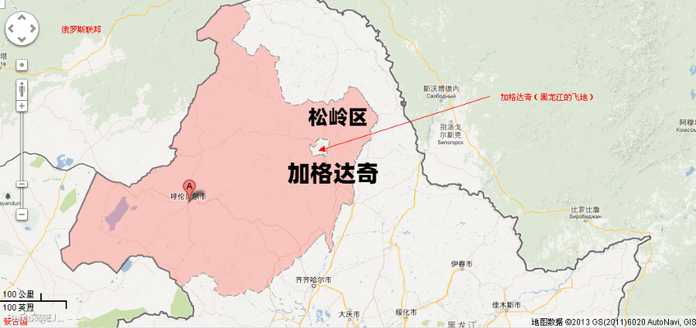 f14a962d97a1f6c1fc6920b8ae4e91c4daeccc1a 許多地圖只把加格達奇標成黑龍江的範圍,而松嶺區則劃歸內蒙古